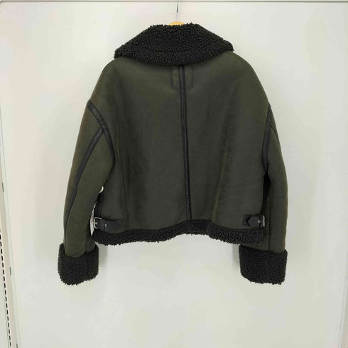 ザラ ZARA フェイクレザームートンジャケット レディース import:M
