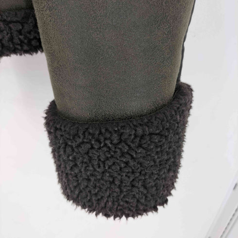ザラ ZARA フェイクレザームートンジャケット レディース import:M