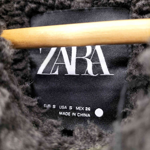 ザラ ZARA フェイクレザームートンジャケット レディース import:M