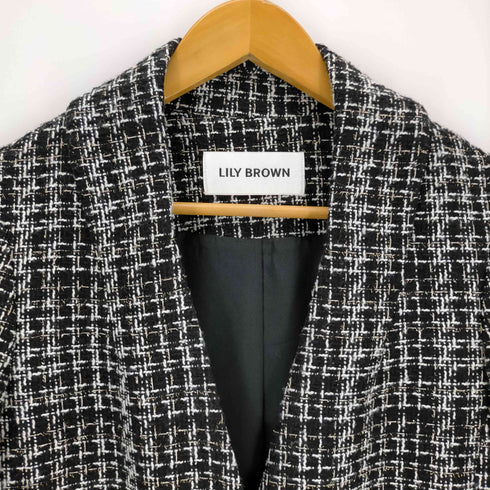 リリーブラウン Lily Brown ツイードビジューチェスターコート レディース S/M