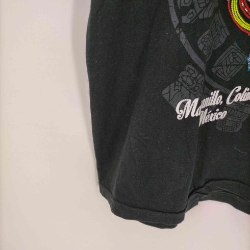 Beach Manzanillo Colima メキシカンプリントS/S Tシャツ 虎 ウィチョールビーズ メンズ JPN:XL