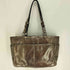 コーチ COACH Metallic Silver Leather Tote Shoulder Bag メタリック シルバー レザー トート ショルダー バッグ レディース