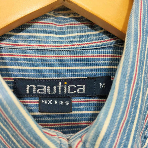 ノーティカ NAUTICA マルチストライプ柄L/Sボタンダウンシャツ メンズ M
