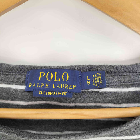 ポロラルフローレン POLO RALPH LAUREN CUSTOM SLIM FIT ポニー 刺繍 ボーダー Tシャツ メンズ import:L