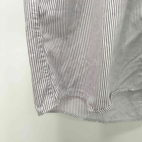 バーバリーブラックレーベル BURBERRY BLACK LABEL L/S フロントロゴ刺繍ストライプクレリックシャツ メンズ 39