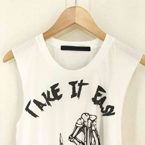 グラッドニュース GLAD NEWS スカルハンドサイン プリントノースリーブカットソー レディース FREE