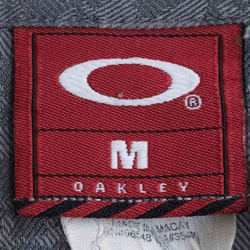 オークリー OAKLEY 90s 赤タグ メタルロゴ スカル ドクロ シャツ メンズ import:M