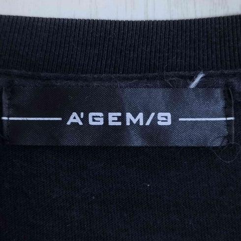 エージェムナイン AGEM/9 漢字 両面プリント クルーネックTシャツ メンズ FREE
