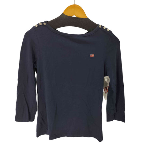 ポロジーンズカンパニーラルフローレン POLO JEANS COMPANY RALPH LAUREN フロントロゴ L/S Tシャツ レディース import:M