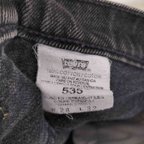 リーバイス Levis カナダ製 535 後染め ブラックデニムパンツ メンズ 28inch