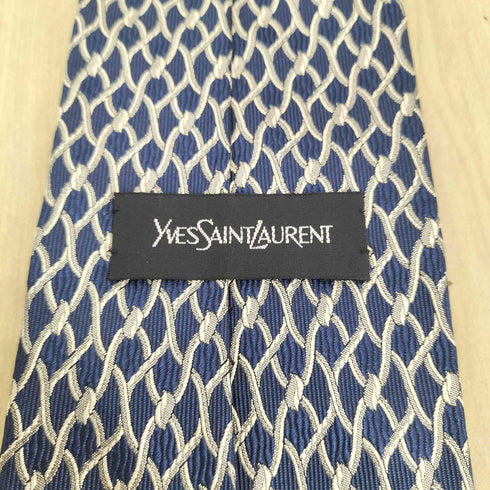 イヴサンローラン Yves Saint Laurent 総柄シルクネクタイ メンズ