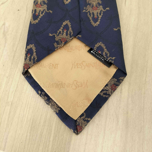 イヴサンローラン Yves Saint Laurent 総柄シルクネクタイ メンズ
