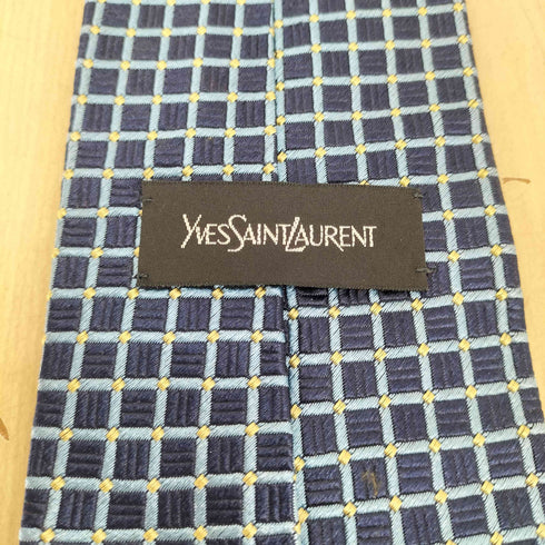イヴサンローラン Yves Saint Laurent 格子柄シルクネクタイ メンズ