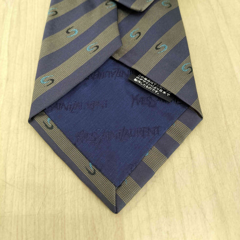 イヴサンローラン Yves Saint Laurent ストライプ柄シルクネクタイ メンズ