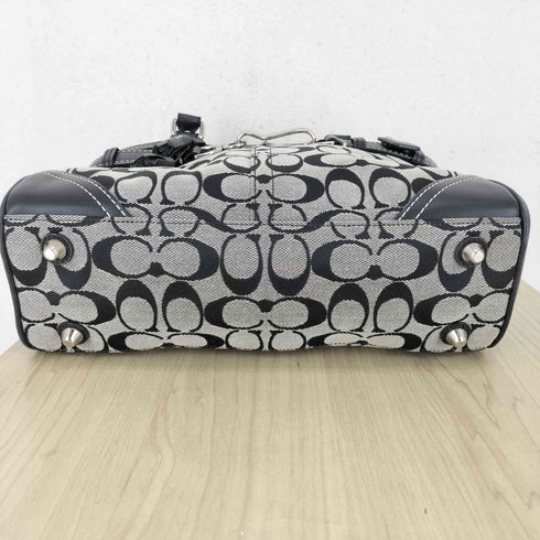 コーチ COACH シグネチャーロゴ レザー×キャンバス トートバッグ レディース