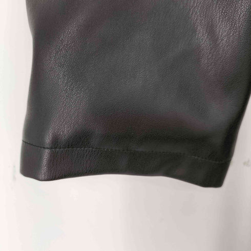 ノーアイディーブラック NO ID.BLACK シンセティックレザーウォームフーデッドハーフコート メンズ JPN:2