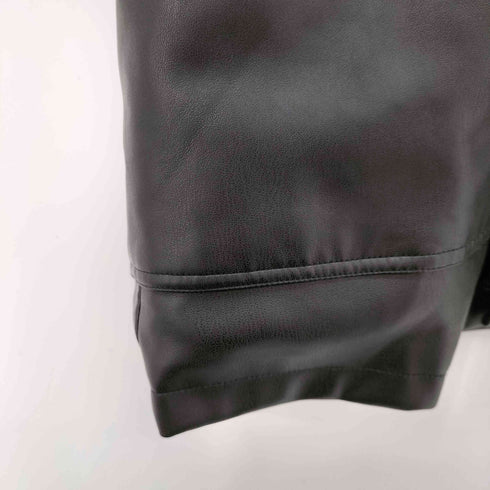 ノーアイディーブラック NO ID.BLACK シンセティックレザーウォームフーデッドハーフコート メンズ JPN:2