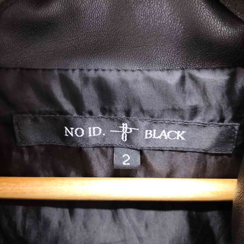 ノーアイディーブラック NO ID.BLACK シンセティックレザーウォームフーデッドハーフコート メンズ JPN:2