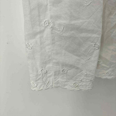 花刺繍デザインフレアデニムスカート レディース
