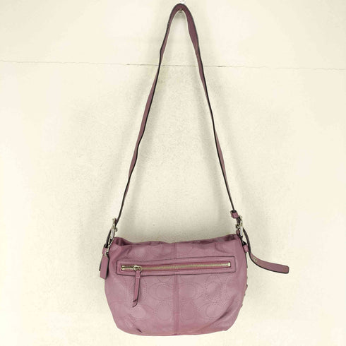 コーチ COACH シグネチャーロゴエンボス オールレザーショルダーバッグ レディース