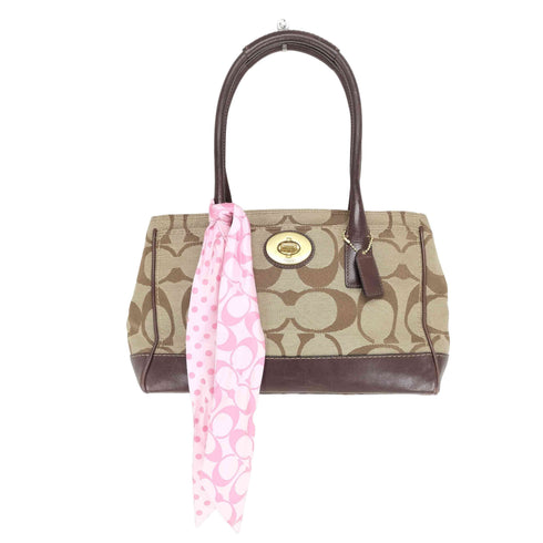 コーチ COACH シグネチャーロゴ レザー×キャンバストートバッグ レディース