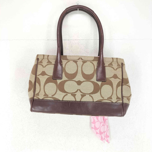 コーチ COACH シグネチャーロゴ レザー×キャンバストートバッグ レディース