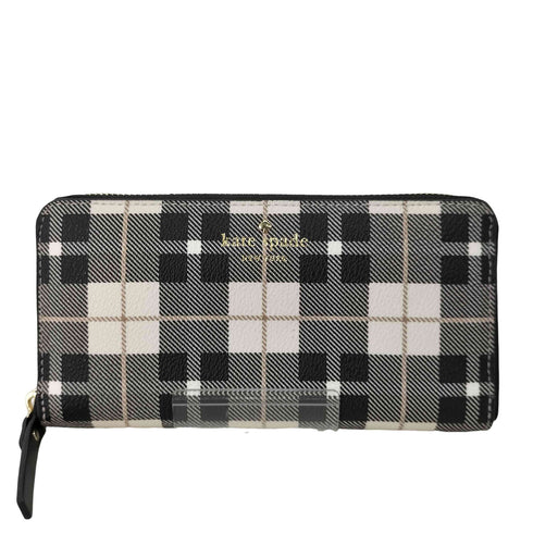 ケイトスペードニューヨーク kate spade NEW YORK フロントロゴ チェック長財布 レディース