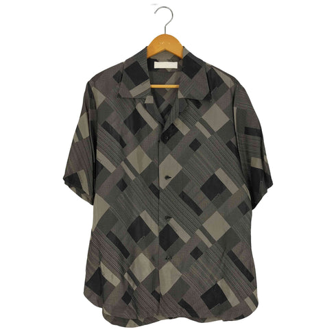 エトセンス ETHOSENS Bias pattern short sleeve shirt バイアス パターン オープンカラーシャツ メンズ