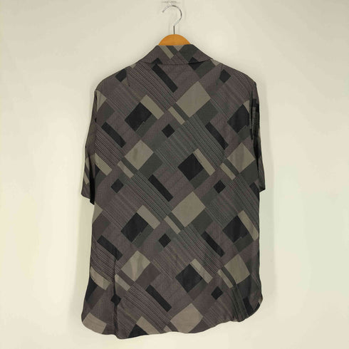 エトセンス ETHOSENS Bias pattern short sleeve shirt バイアス パターン オープンカラーシャツ メンズ