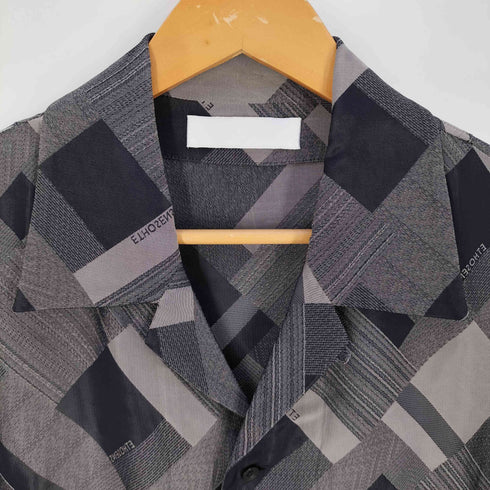 エトセンス ETHOSENS Bias pattern short sleeve shirt バイアス パターン オープンカラーシャツ メンズ
