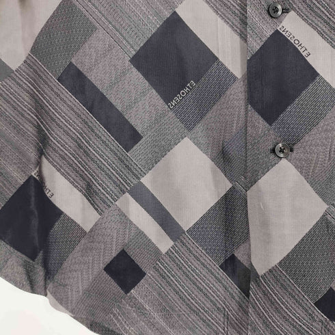 エトセンス ETHOSENS Bias pattern short sleeve shirt バイアス パターン オープンカラーシャツ メンズ