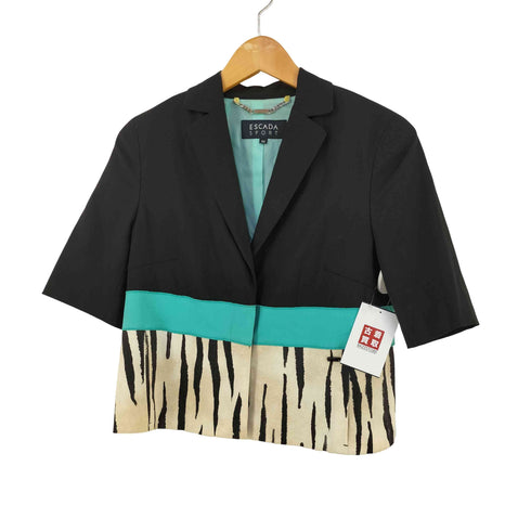エスカーダスポーツ ESCADA SPORT ゼブラ柄 半袖テーラードジャケット レディース DE:32