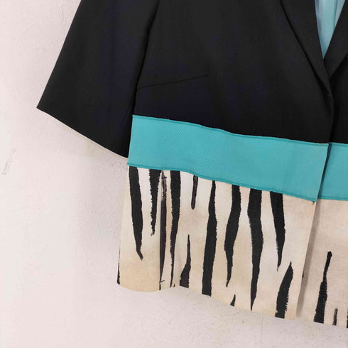 エスカーダスポーツ ESCADA SPORT ゼブラ柄 半袖テーラードジャケット レディース DE:32