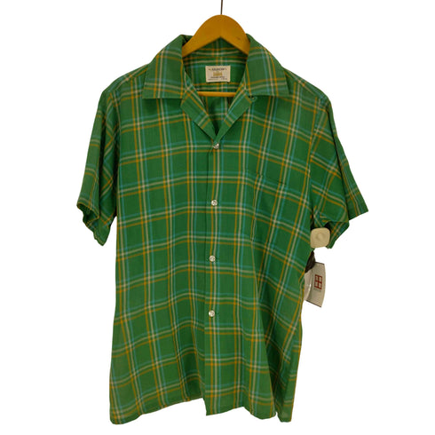 アロー ARROW 60S USA製 オープンカラーチェックシャツ メンズ import:M