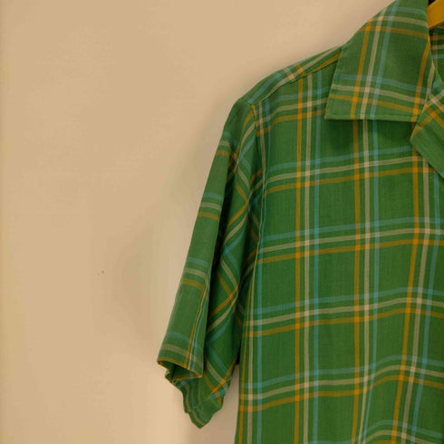 アロー ARROW 60S USA製 オープンカラーチェックシャツ メンズ import:M