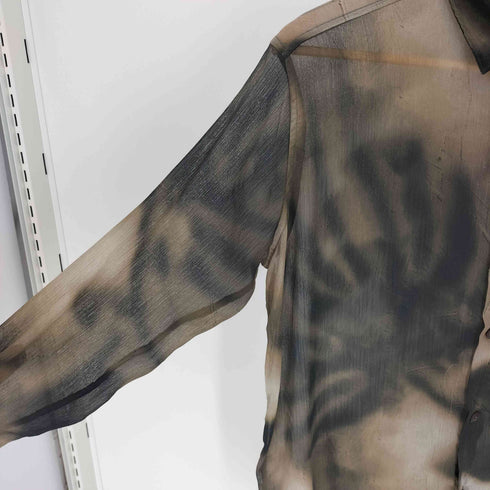 ザラ ZARA CAMICIA STAMPATA TIE-DYE カミーチャ スタンパータ タイダイ シアー シャツ メンズ import:S