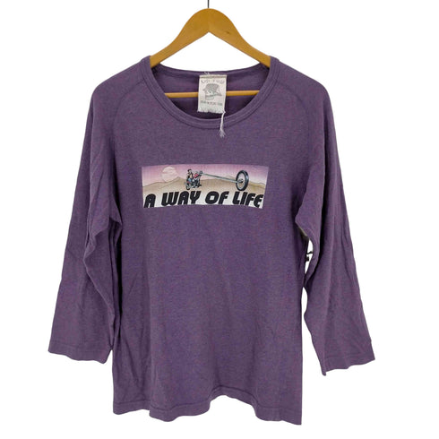 LEFT FIELD USA製 ラグランプリントTシャツ メンズ import:S