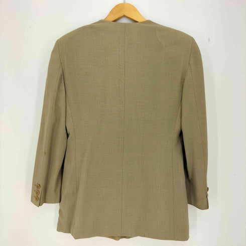 ジョルジオアルマーニ Giorgio Armani 80s イタリア製 ウール ノーカラーダブルジャケット レディース 38