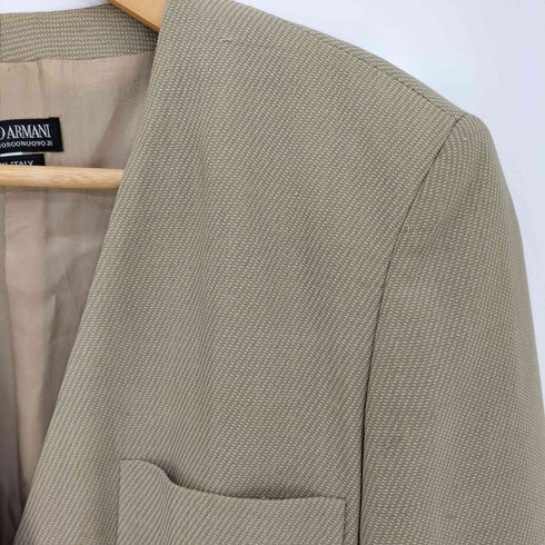 ジョルジオアルマーニ Giorgio Armani 80s イタリア製 ウール ノーカラーダブルジャケット レディース 38