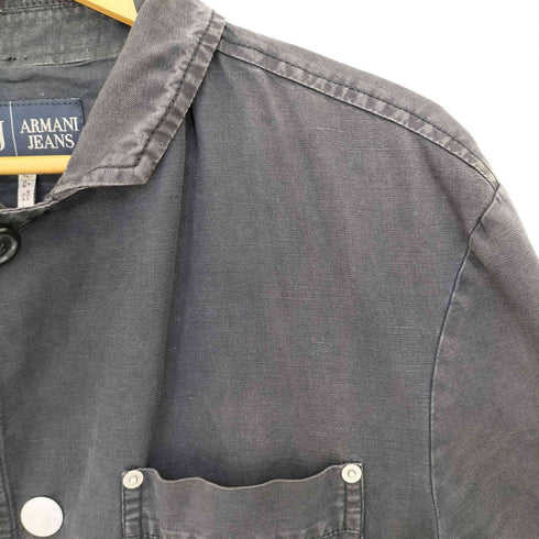 アルマーニジーンズ ARMANI JEANS イタリア製 ヘンプ混 ベルトデザイン カバーオール メンズ US:34