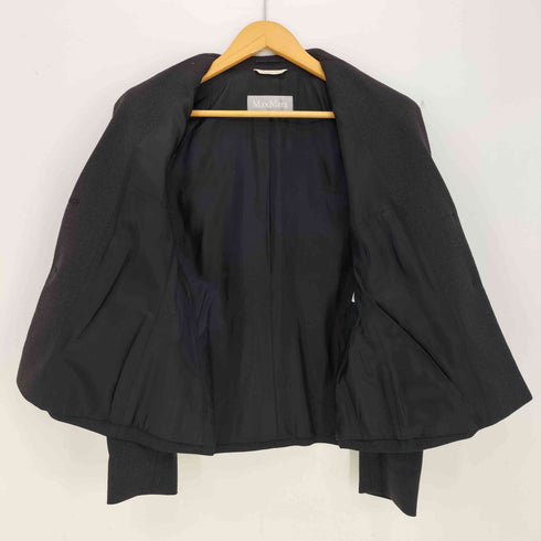 マックスマーラ MAX MARA イタリア製 銀タグ ウール混 2Bテーラードジャケット&タイトスカート セットアップ レディース 上下38