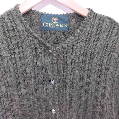 GIESSWEIN オーストラリア製 チロリアン ウール ケーブルニットカーディガン レディース EUR:46