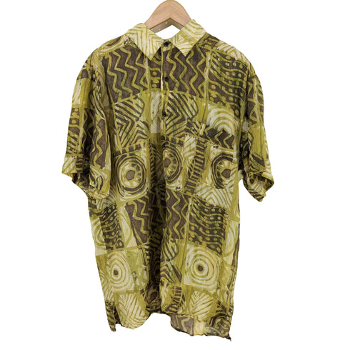 ロバートストック ROBERT STOCK 総柄 シルク 半袖シャツ メンズ import:L