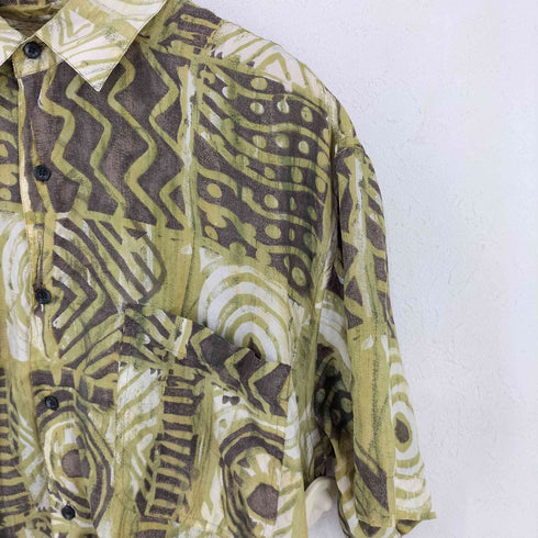 ロバートストック ROBERT STOCK 総柄 シルク 半袖シャツ メンズ import:L