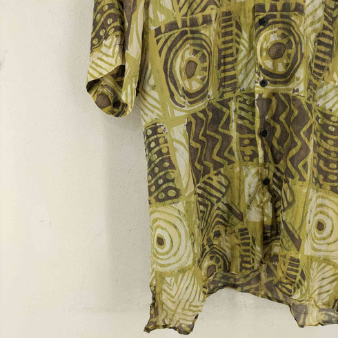 ロバートストック ROBERT STOCK 総柄 シルク 半袖シャツ メンズ import:L