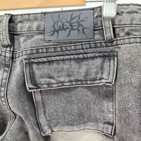 TEAMGEEK 裾デザインカーゴフレアパンツ レディース