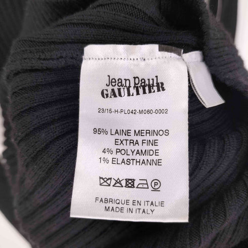 ジャンポールゴルチエ Jean Paul GAULTIER 23AW LOVE MOI Ribbed merino wool-blend jacquard turtleneck top リブ メリノウール ジャガード タートルネック ニット セーター トップス メンズ XXS