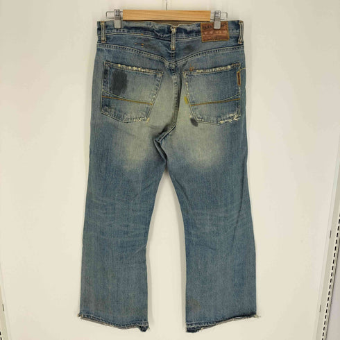EZRA FITCH エズラ フィッチ メキシコ製 BOOT ボタンフライ 5P ダメージ ブーツカット デニム パンツ レディース W32 L30