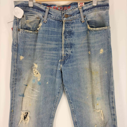 EZRA FITCH エズラ フィッチ メキシコ製 BOOT ボタンフライ 5P ダメージ ブーツカット デニム パンツ レディース W32 L30