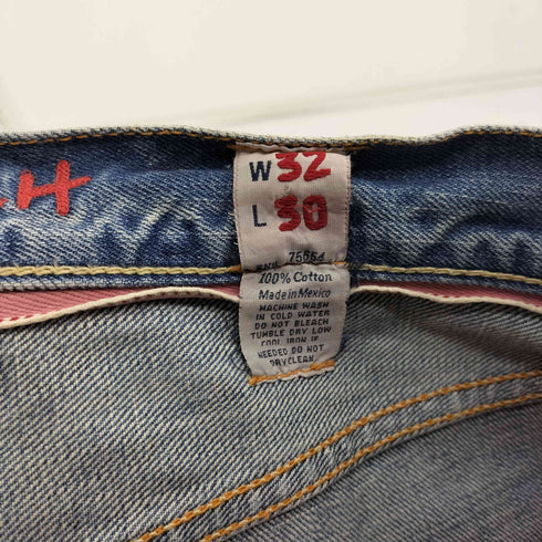 EZRA FITCH エズラ フィッチ メキシコ製 BOOT ボタンフライ 5P ダメージ ブーツカット デニム パンツ レディース W32 L30